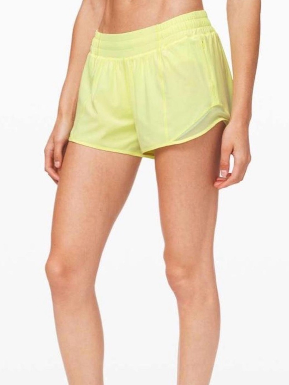 lululemon athletica Neon Yellow Mesh-Trim Running Shorts